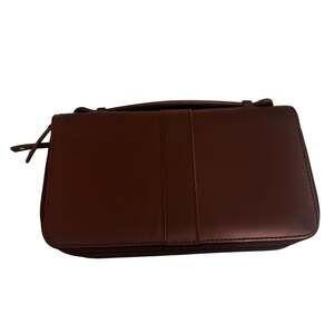 Michel Klein Paris Black Leather Multi-Pocket Zip Around Travel Wallet Organizer